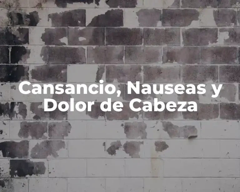 Cansancio, Nauseas y Dolor de Cabeza