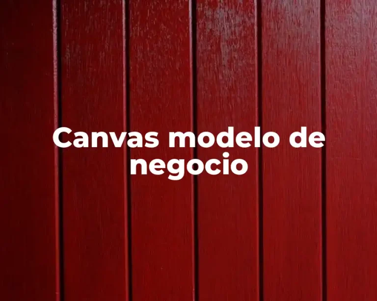 Canvas modelo de negocio