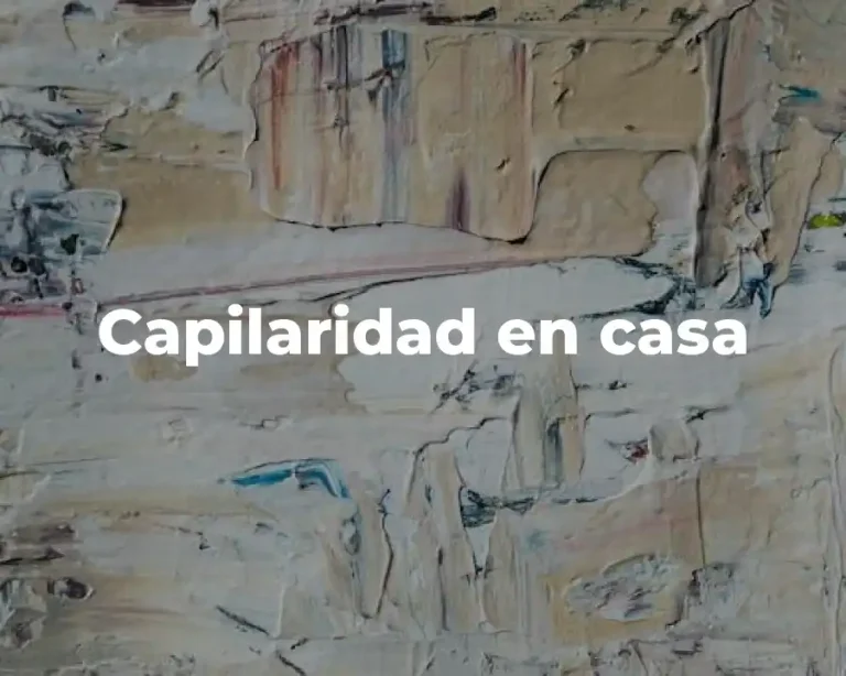 Capilaridad en casa