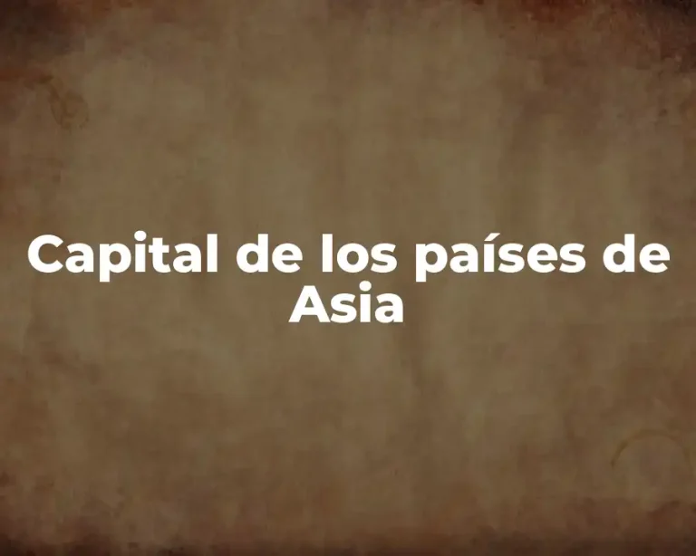 Capital de los países de Asia