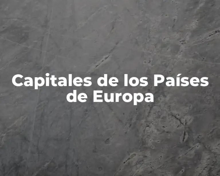 Capitales de los Países de Europa
