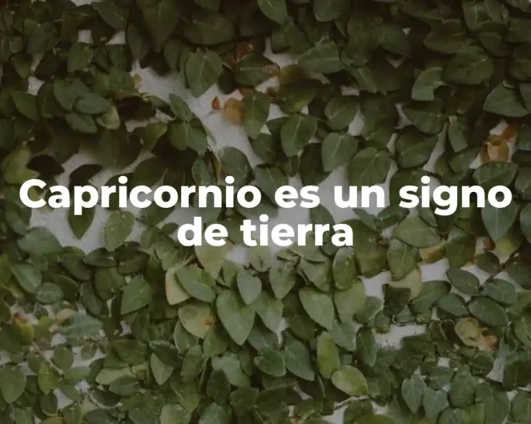 Capricornio es un signo de tierra