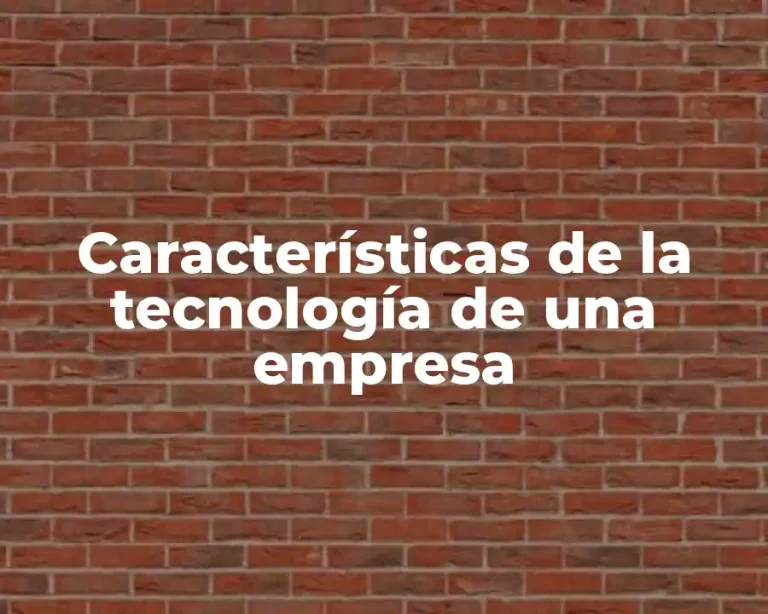 Características de la tecnología de una empresa