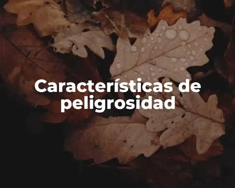 Características de peligrosidad