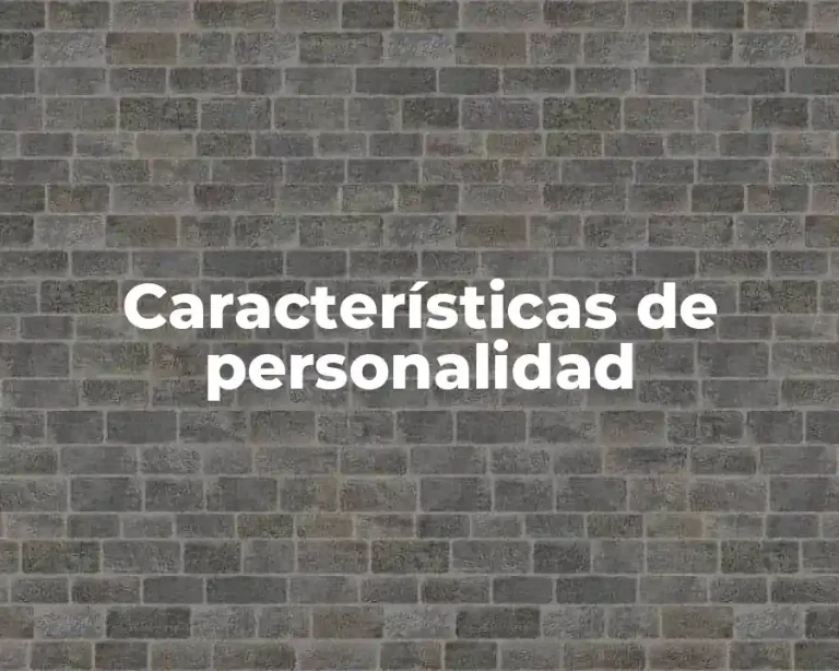Características de personalidad