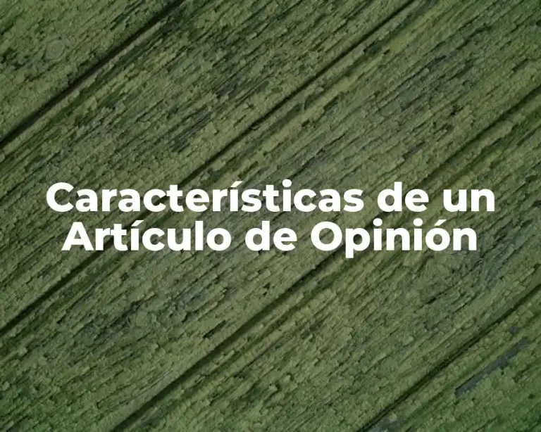 Características de un Artículo de Opinión