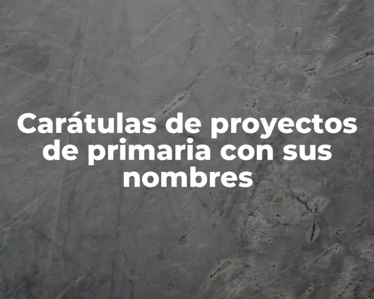 Carátulas de proyectos de primaria con sus nombres