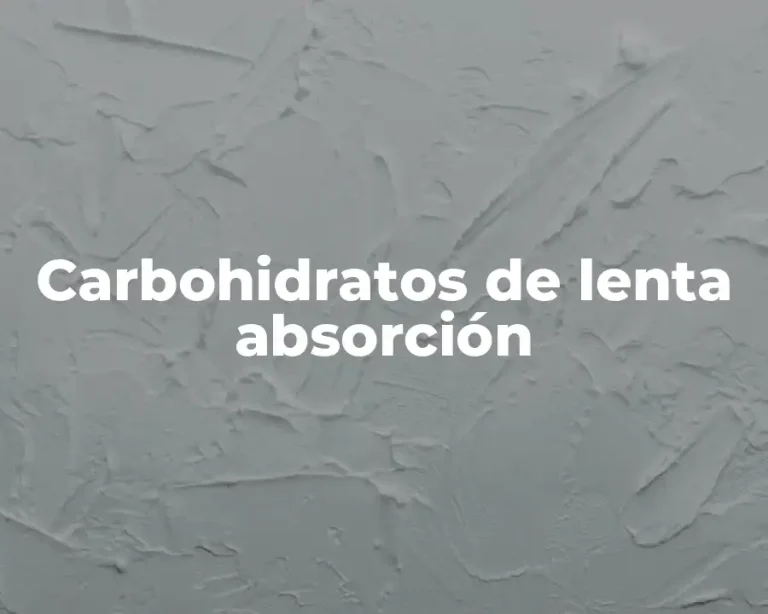 Carbohidratos de lenta absorción