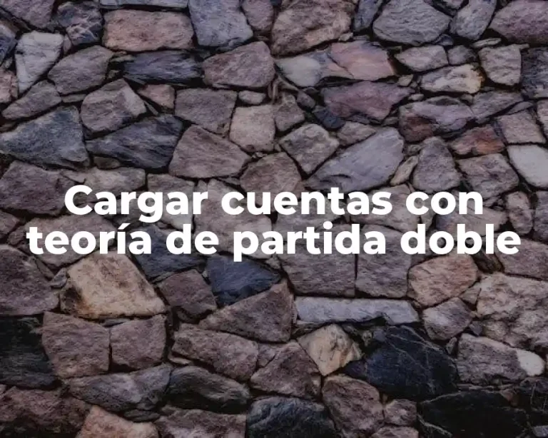 Cargar cuentas con teoría de partida doble