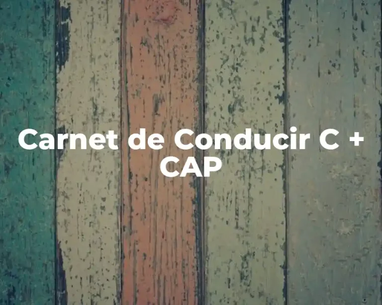 Carnet de Conducir C + CAP