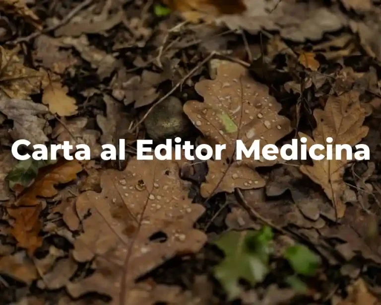 Carta al Editor Medicina