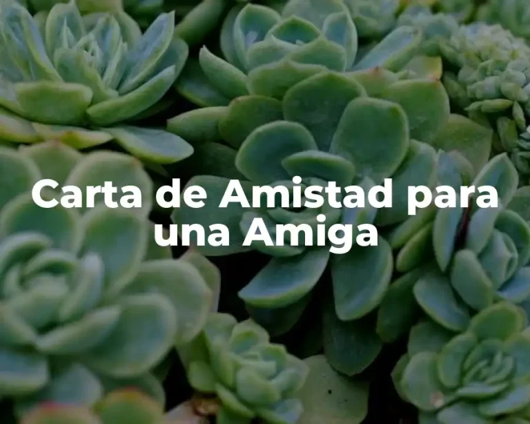 Carta de Amistad para una Amiga