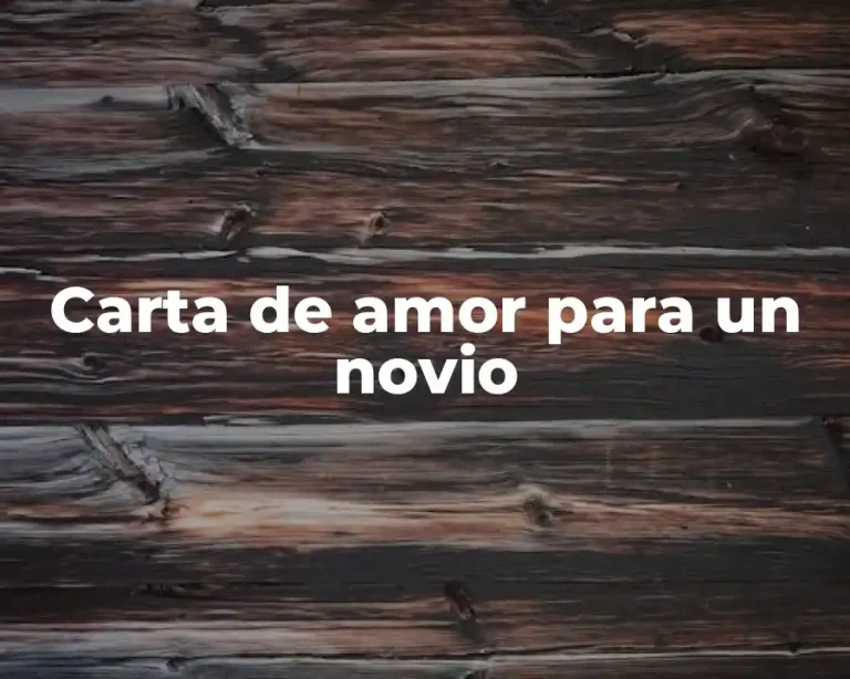 Carta de amor para un novio