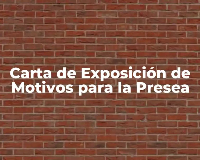 Carta de Exposición de Motivos para la Presea