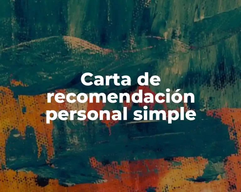 Carta de recomendación personal simple