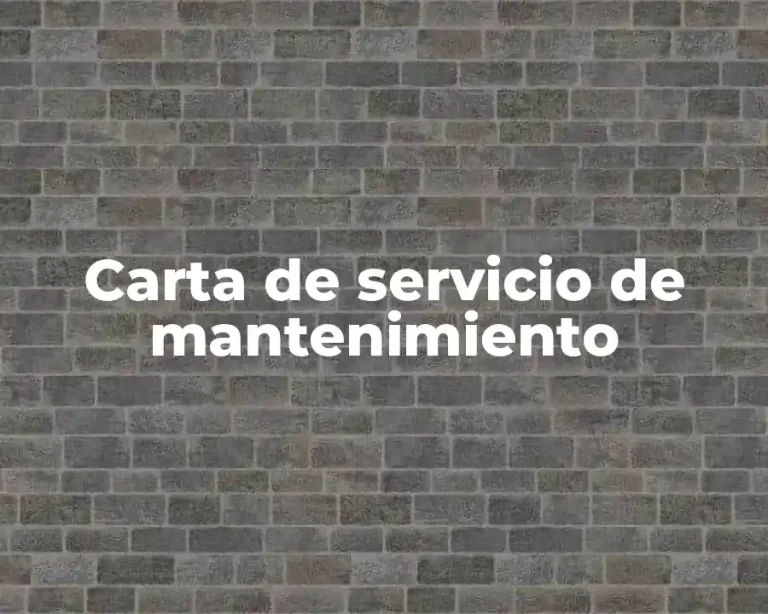 Carta de servicio de mantenimiento