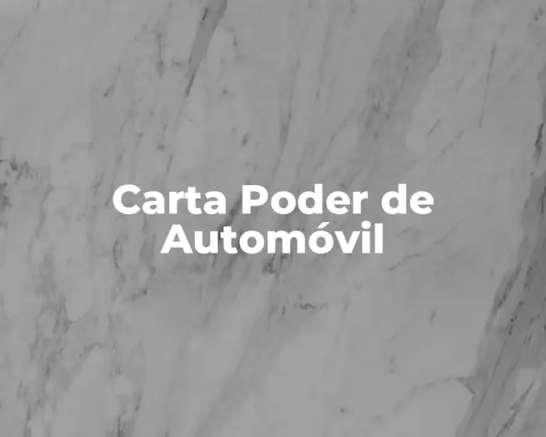 Carta Poder de Automóvil