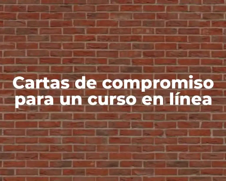 Cartas de compromiso para un curso en línea