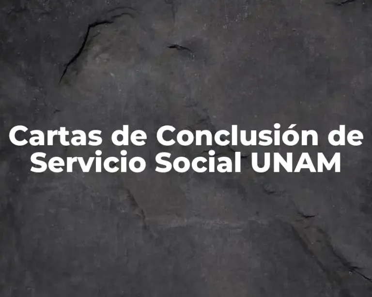 Cartas de Conclusión de Servicio Social UNAM
