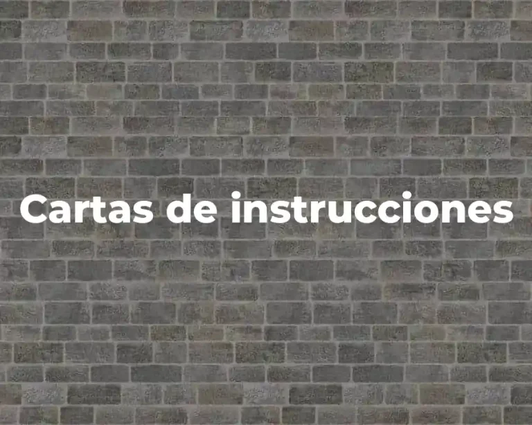 Cartas de instrucciones