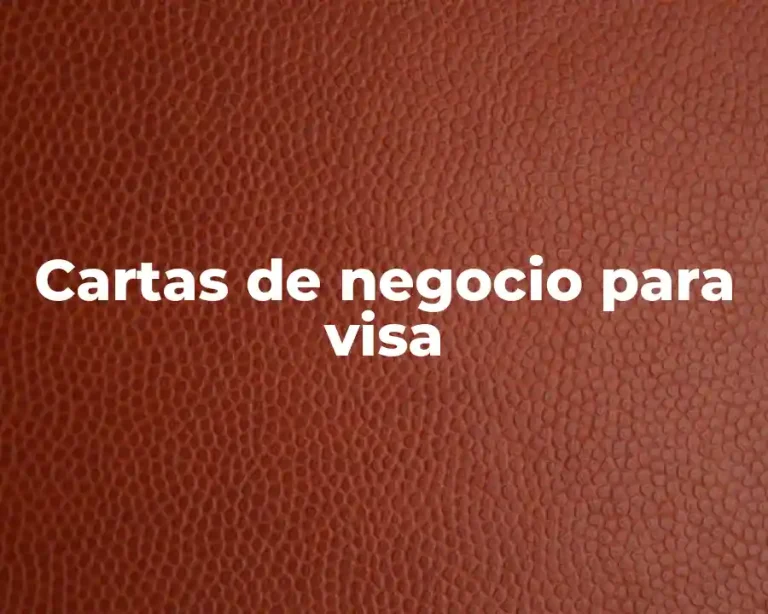 Cartas de negocio para visa