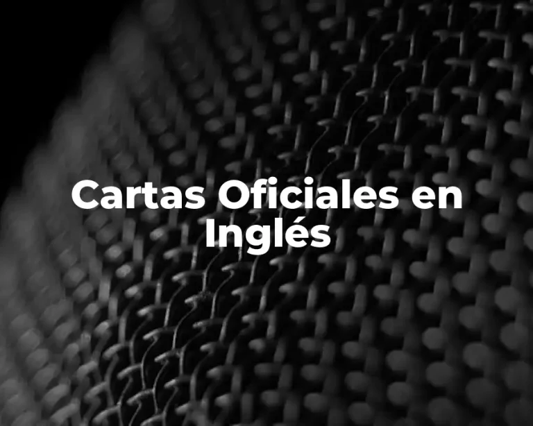 Cartas Oficiales en Inglés