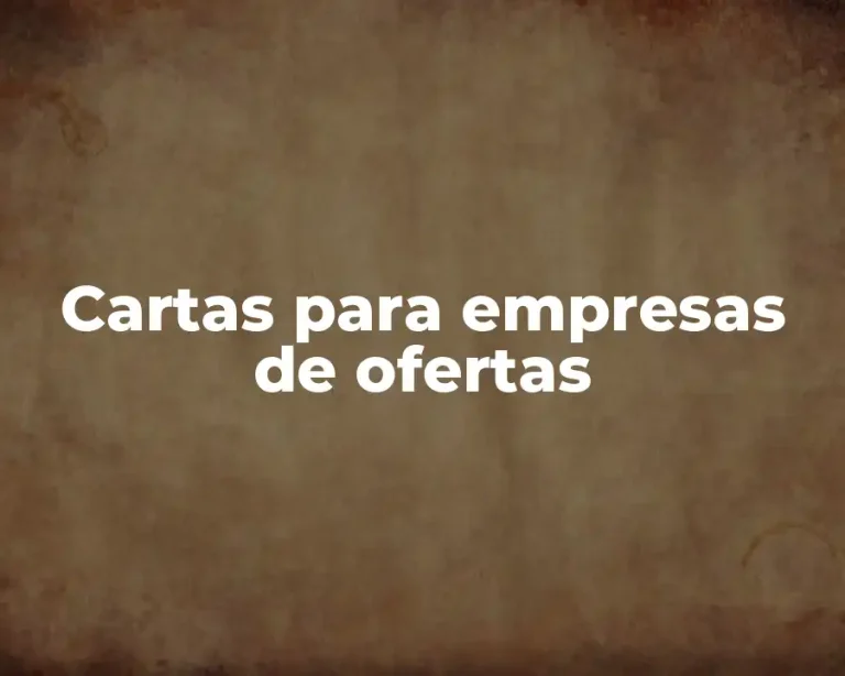 Cartas para empresas de ofertas