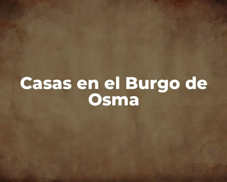 Casas en el Burgo de Osma