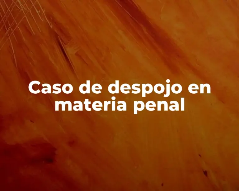 Caso de despojo en materia penal