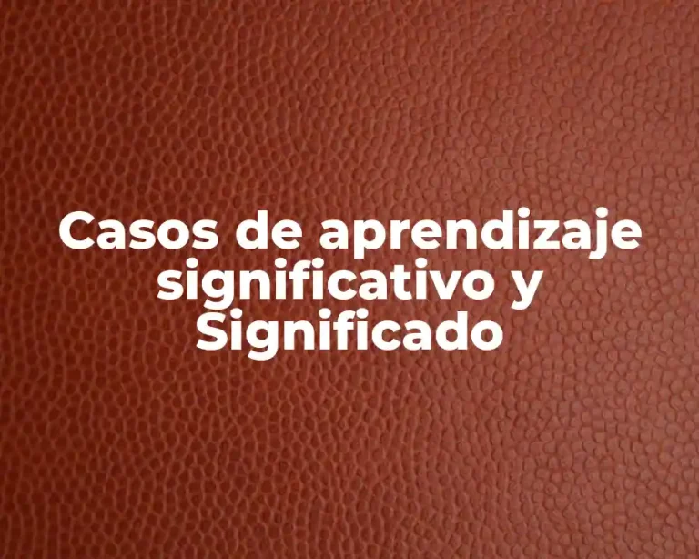 Casos de aprendizaje significativo y Significado
