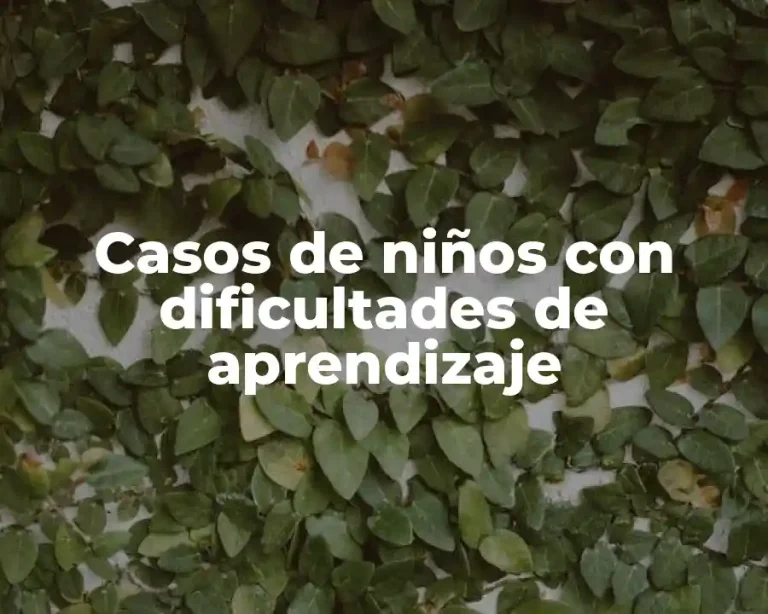 Casos de niños con dificultades de aprendizaje
