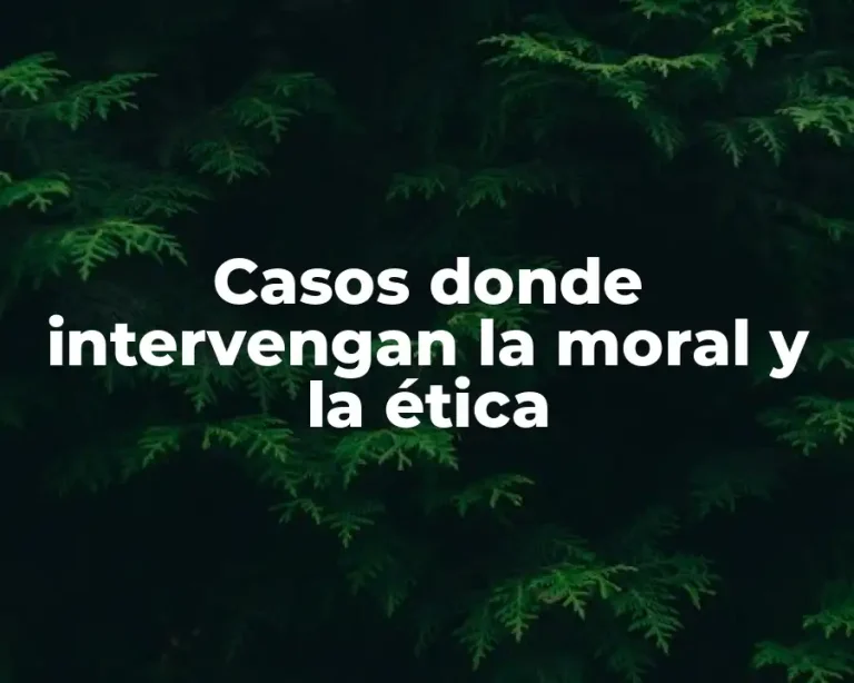 Casos donde intervengan la moral y la ética