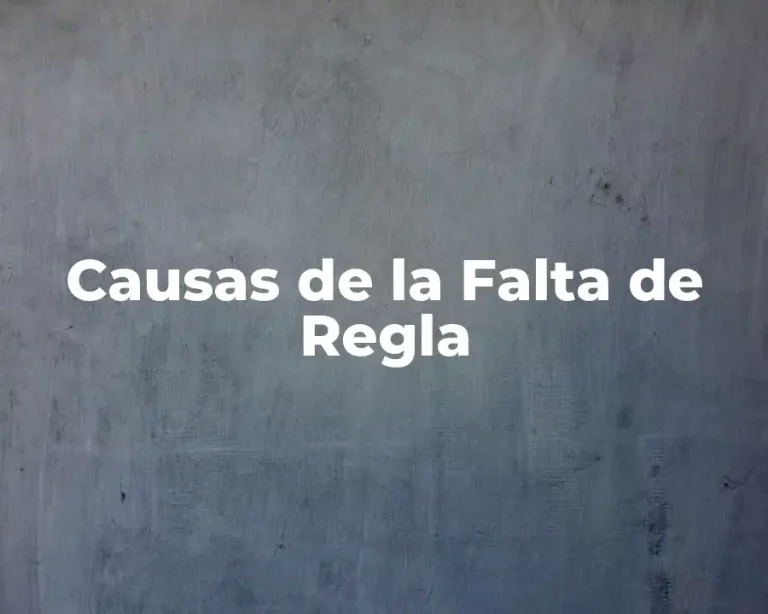 Causas de la Falta de Regla