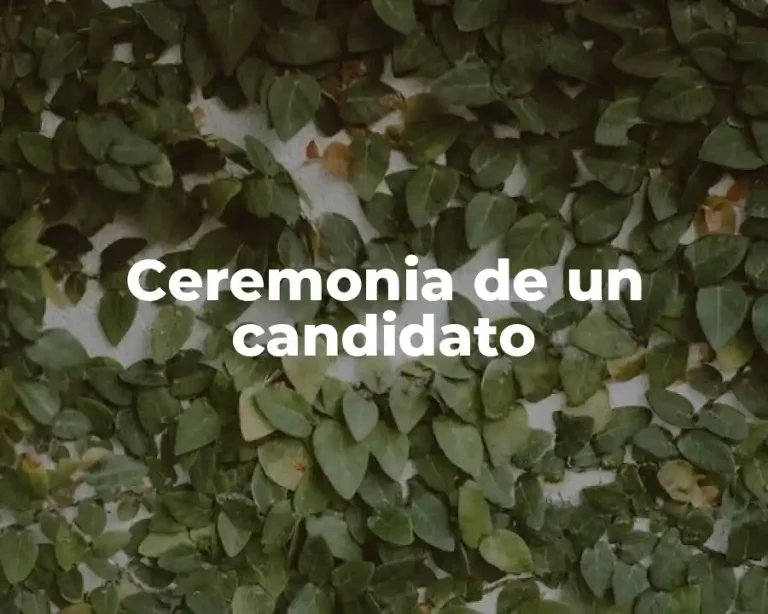 Ceremonia de un candidato