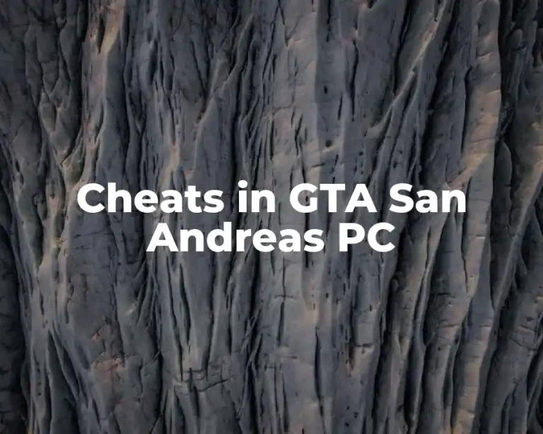 Cheats in GTA San Andreas PC
