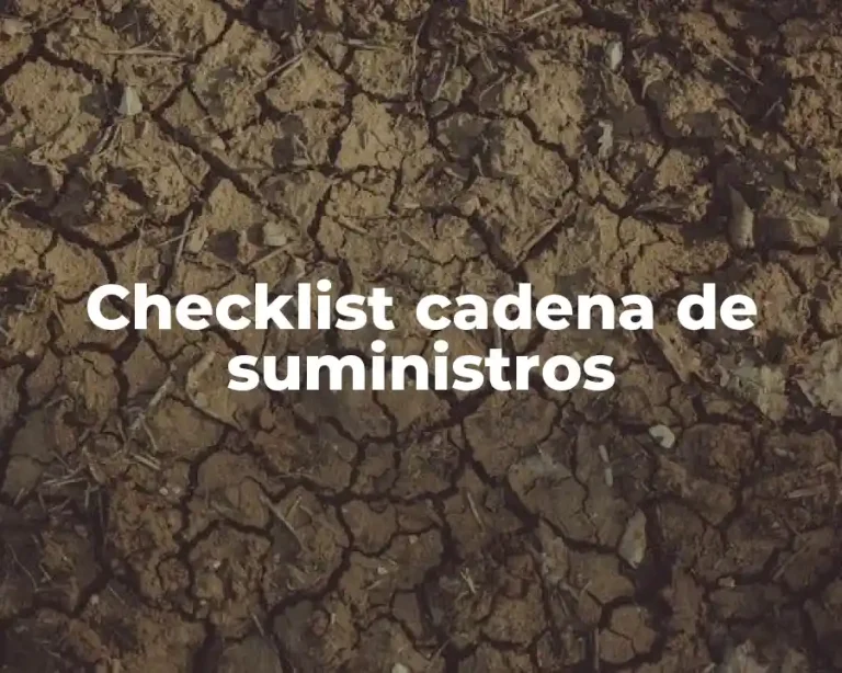 Checklist cadena de suministros
