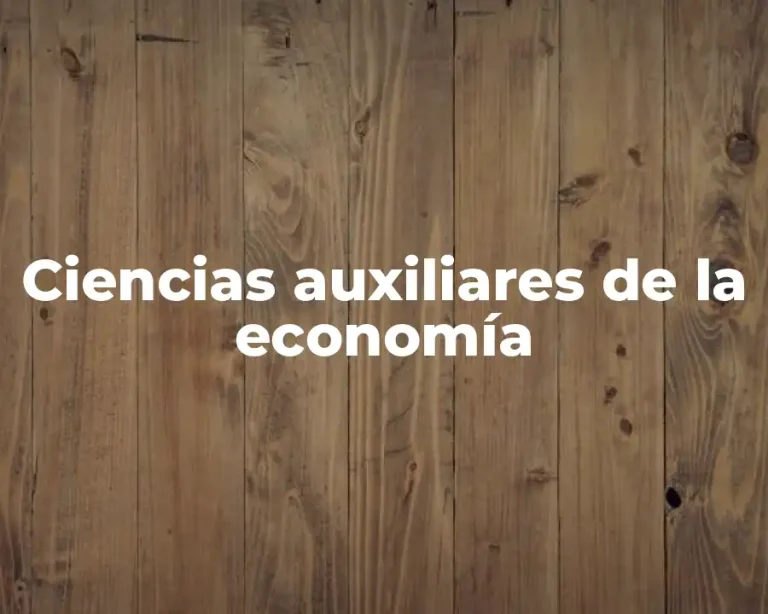 Ciencias auxiliares de la economía