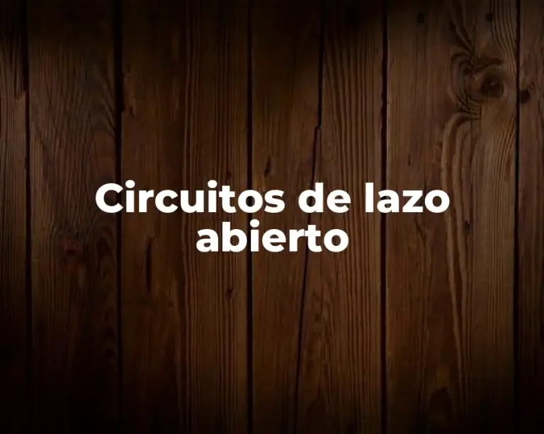 Circuitos de lazo abierto