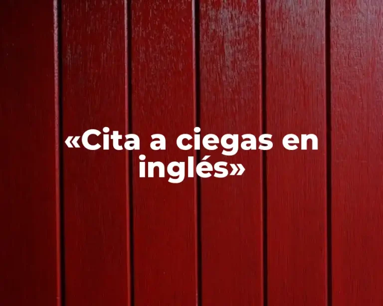 «Cita a ciegas en inglés»