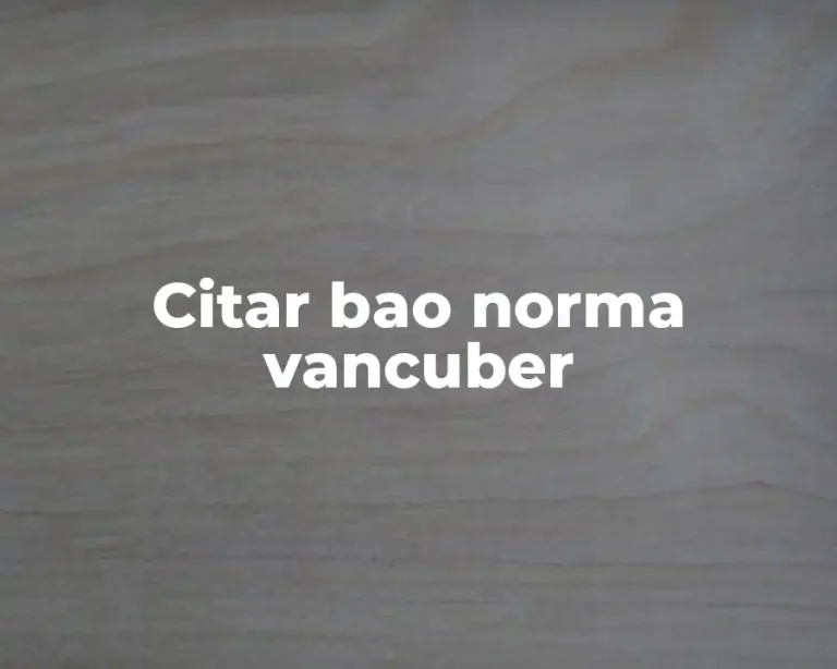Citar bao norma vancuber