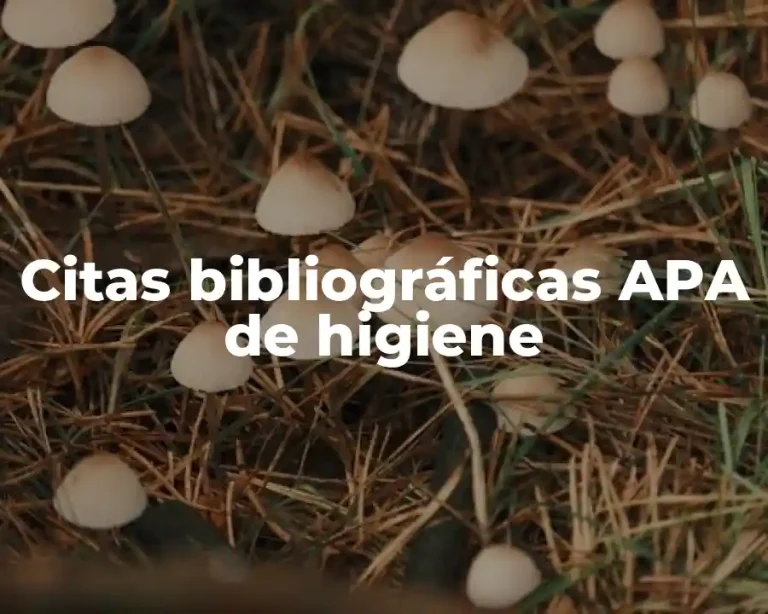 Citas bibliográficas APA de higiene
