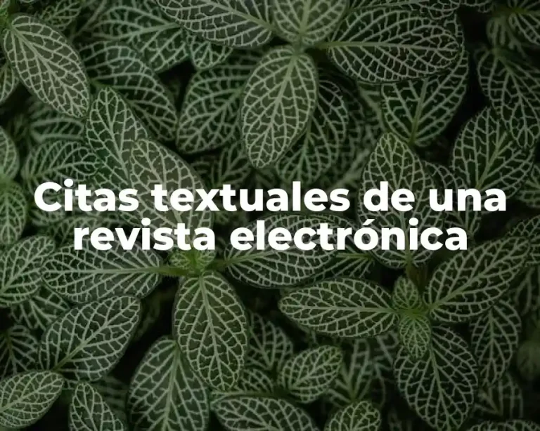 Citas textuales de una revista electrónica