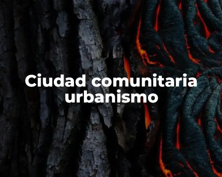 Ciudad comunitaria urbanismo