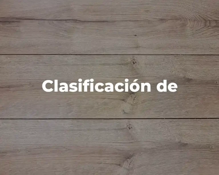 Clasificación de