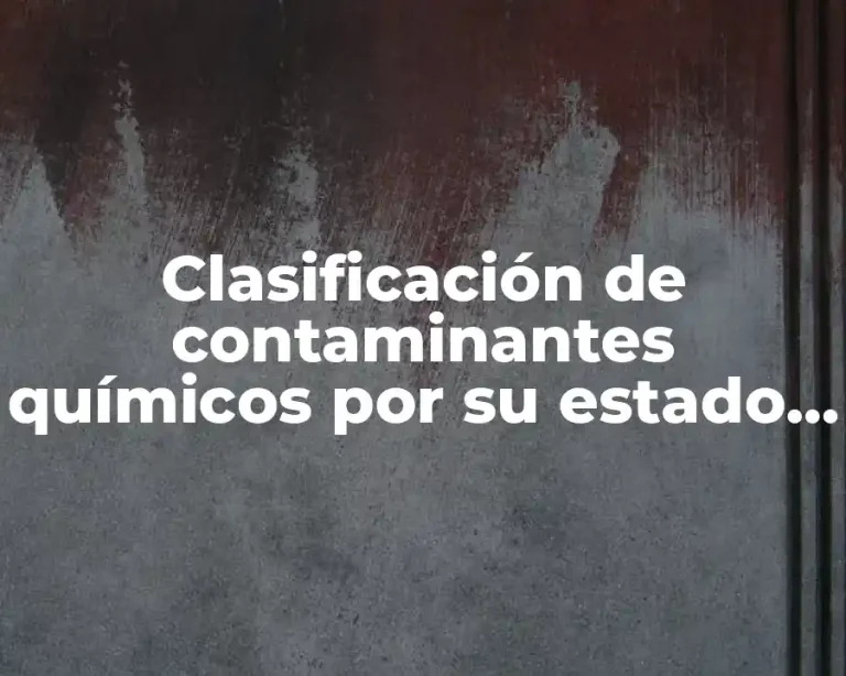 Clasificación de contaminantes químicos por su estado físico