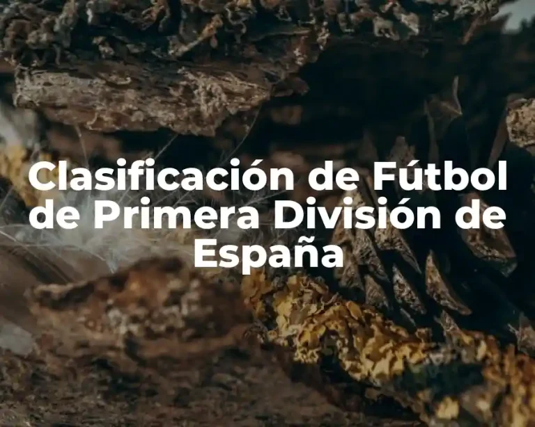 Clasificación de Fútbol de Primera División de España