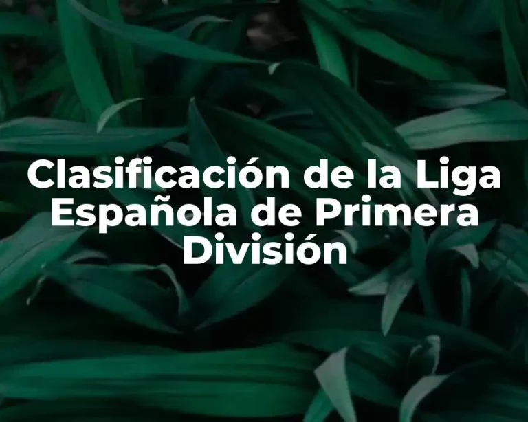 Clasificación de la Liga Española de Primera División