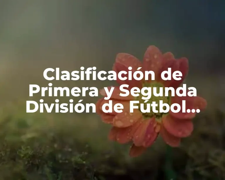 Clasificación de Primera y Segunda División de Fútbol Español
