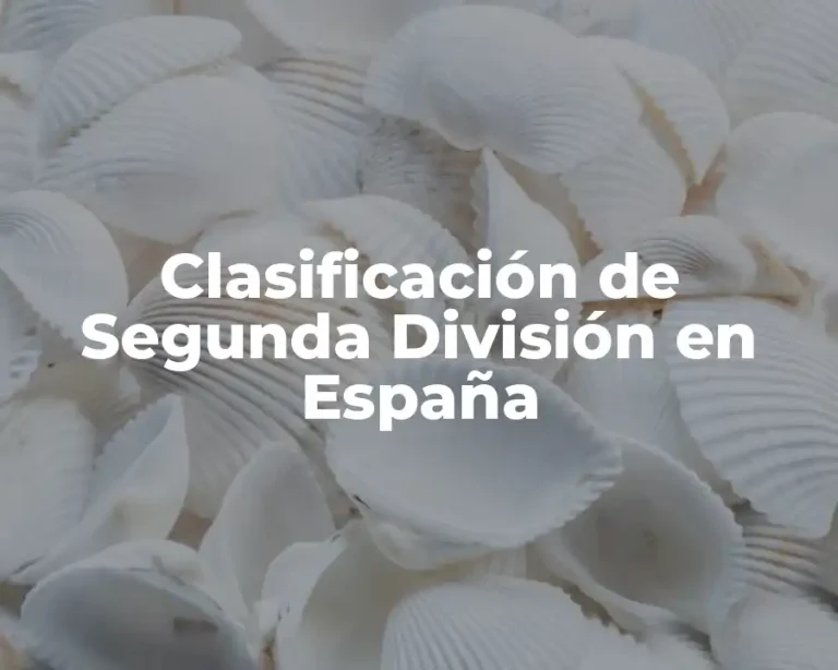 Clasificación de Segunda División en España