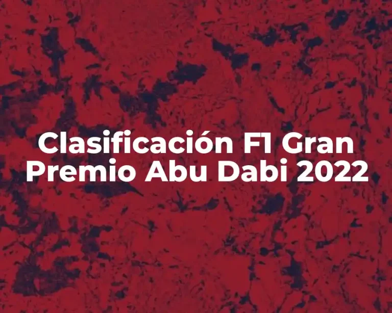 Clasificación F1 Gran Premio Abu Dabi 2022